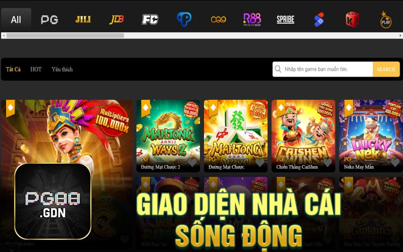 Giao diện nhà cái sống động